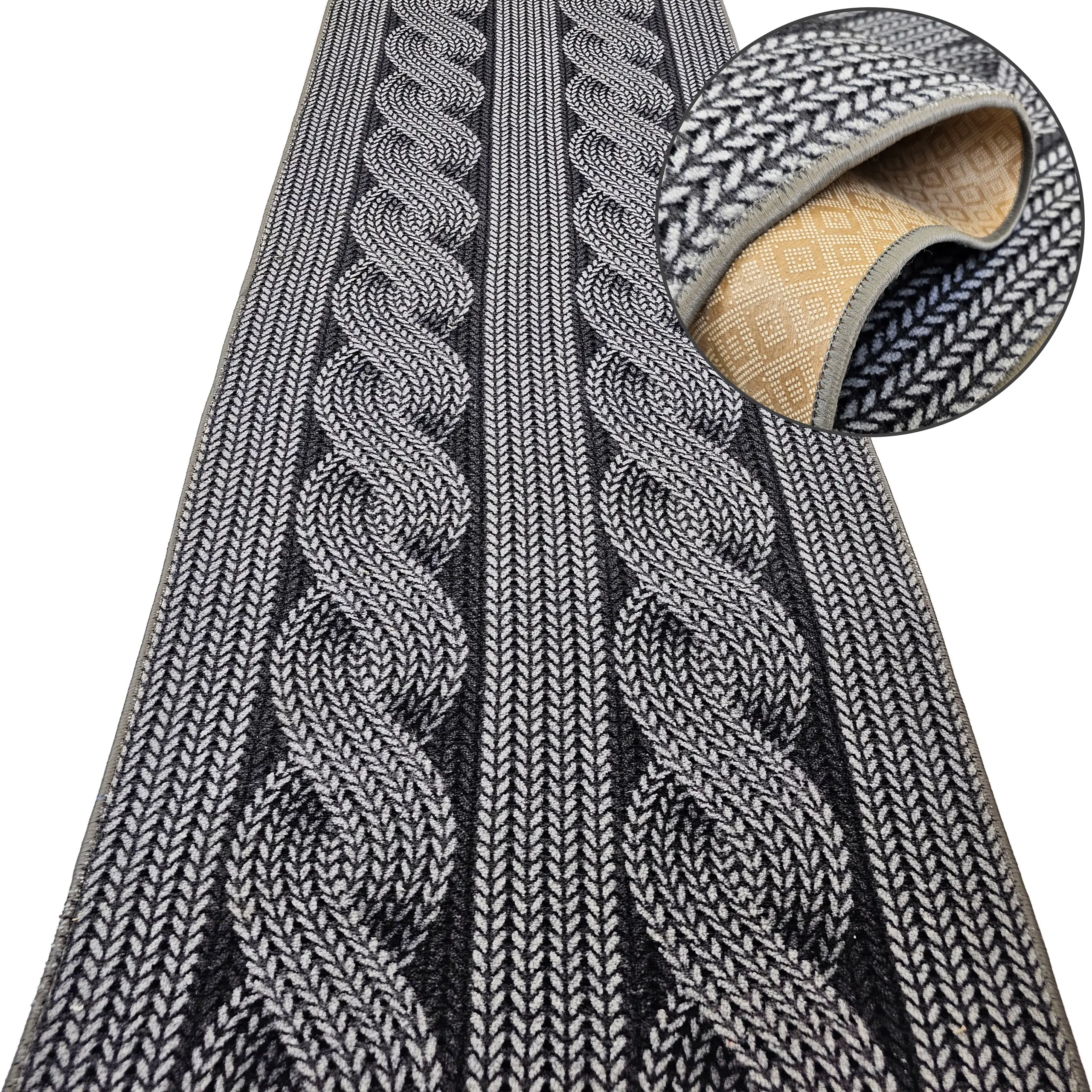 Chodnik do przedpokoju FLASH 19 szary – antypoślizgowy, podgumowany, na metry