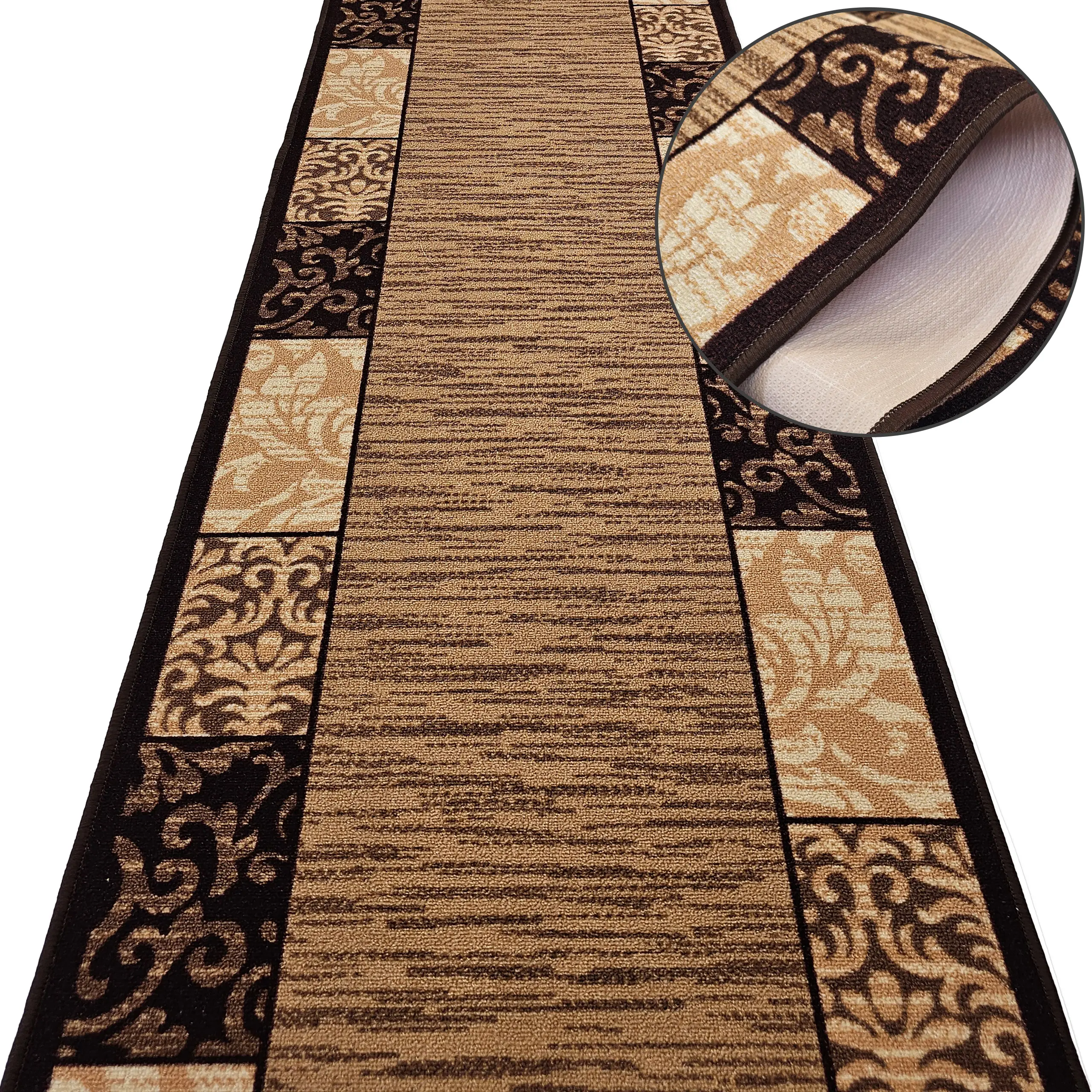 Chodnik do przedpokoju VERSAGE 04 beżowy – antypoślizgowy, podgumowany, na metry